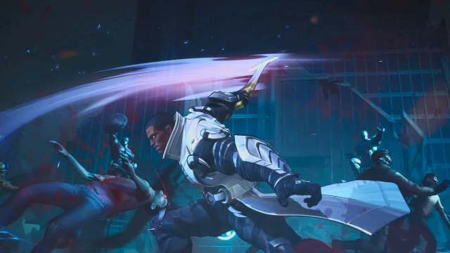 Blade fighting zombies in marvel rivals