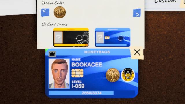 moneybags id card and badge in phasmophobia