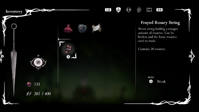 The Frayed Rosary String in Hollow Knight: Silksong.